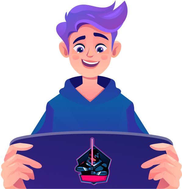 Boy holding controller